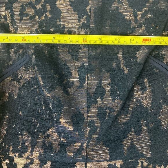 J. Mendel, Navy & Rose Gold Metal Chenille Jacquard Off Shoulder Dress Women’s 8 - Picture 9 of 15